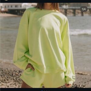 Daily Drills Neon Green Sweatshirt and Shorts Set